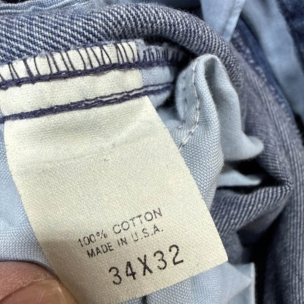 Vtg Dockers Pleated Denim Pants Men 34x32 Blue Relaxed Fit USA Levi's